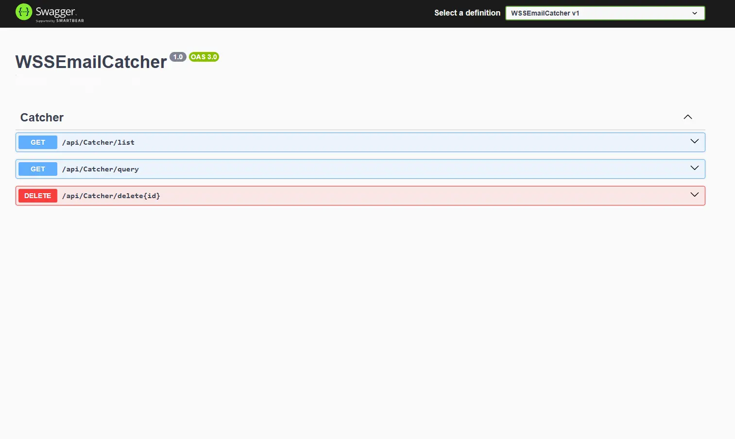 WSSEmailCatcher API
