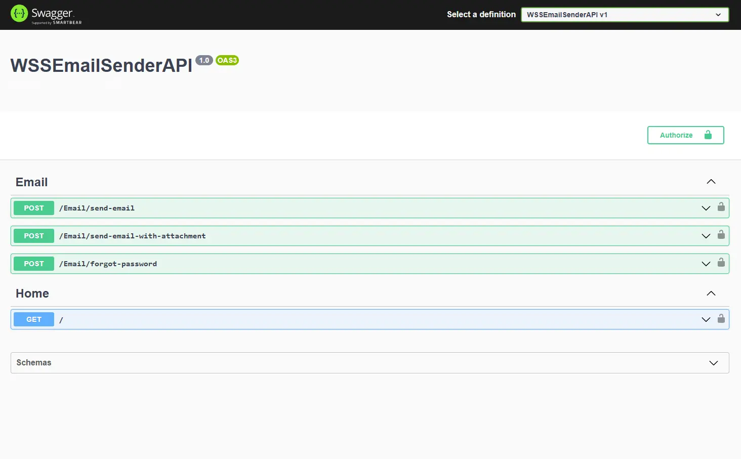 WSSEmailSender API